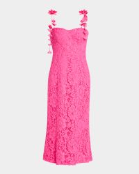 Applique-Embellished Lace Midi Dress