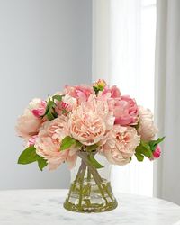 Peony Arrangement in Hurricane Vase