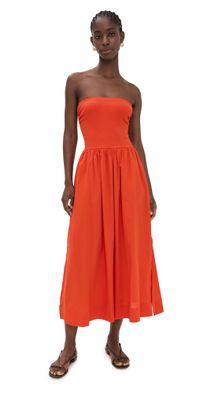 Stateside Voile Mixed Media Tube Dress Fiesta Red XL