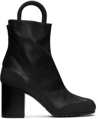 Random Identities Black Leather Worker Boots