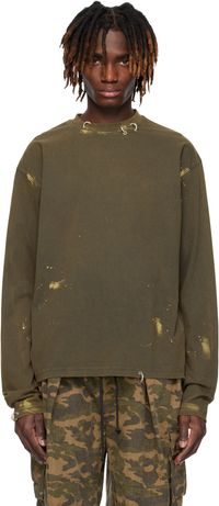 We11done Khaki Pierced T-shirt