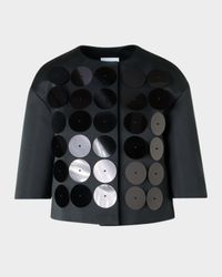 Record Dot Embellished Techno Taffeta Jacket