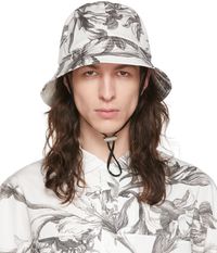 Erdem Black & White Cotton Bucket Hat