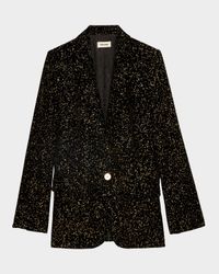 Valse Glitter Dots Velvet Blazer