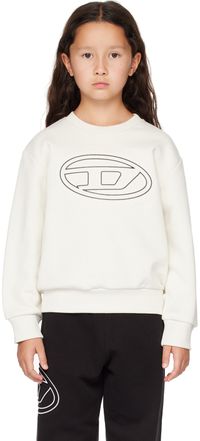 Diesel Kids White Smartbigoval Over Sweatshirt