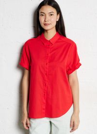 Sud Express - Chemise col classique en coton - Taille L - Rouge