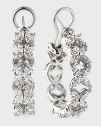 7.25 TCW CZ Flower Shaped Hoop Earrings