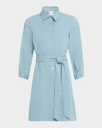 Milo Tie-Waist Weathercloth Mini Shirtdress