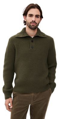 Vince Honeycomb Mock Neck Sweater Leaf XL