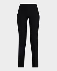Lisa Pintuck Slit-Hem Skinny Ankle Pants