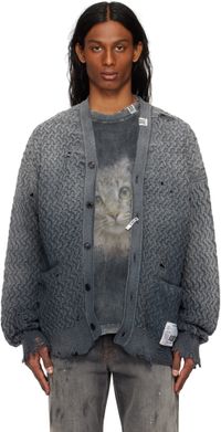 Maison MIHARA YASUHIRO Gray Sun Faded Like Knit Cardigan