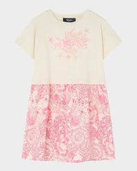 Girl's Two-Tone Logo-Print Dress, Size 6-14
