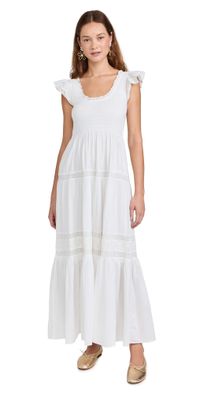 LoveShackFancy Chessie Dress True White XXL