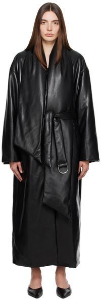 Nanushka Black Amelie Vegan Leather Coat