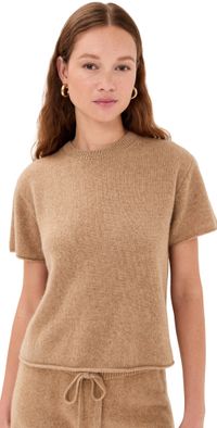 The Elder Statesman Knit Short Sleeve Top New Olive L