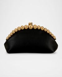 Una Beaded Leather Clutch Bag