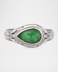 Ivy Rock Crystal, Aventurine and MOP Triplet Statement Ring