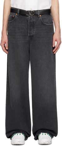 Valentino Black Creased Jeans