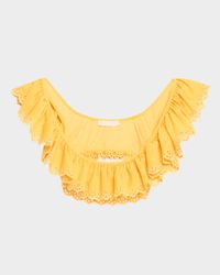 Selena Embroidered Flutter Bikini Top