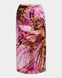 Sami Printed Drape Midi Skirt