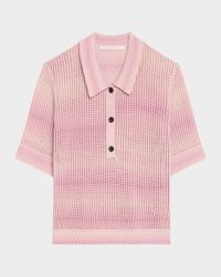 Cashmere Mesh Shrunken Polo Shirt