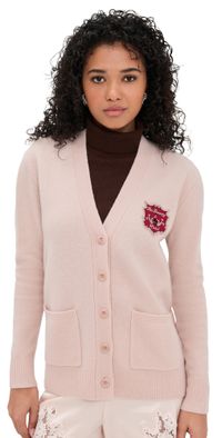 Lingua Franca Bowery Oversized Patch Cardigan Pale Pink XS