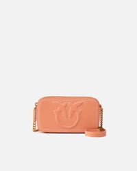 Pinko - Petit sac à bandoulière avec logo love birds - Taille Unique - Orange