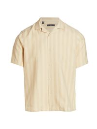 Men's COLLECTION Collared Stripe Shirt - Smoke Gray - Size XXL