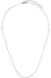 Dsquared2 Silver & White Cross Necklace