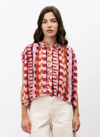 Frnch - Chemisier sans manches imprimé - Taille XL - Multicolore
