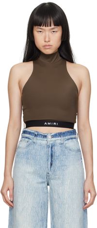 AMIRI Brown Mock Neck Tank Top