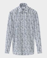 Men's Signature Twill Floral Slim-Fit Dress Shirt