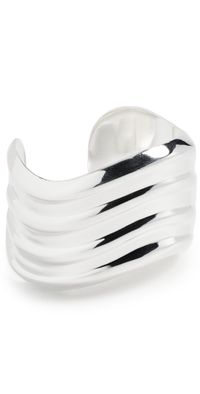 Argento Vivo Modern Ribbed Cuff Silver One Size