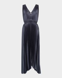 Pleated Hand-Smocked Midi Dress