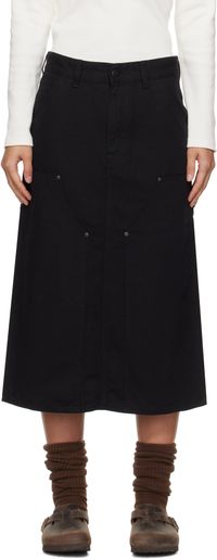 Carhartt Work In Progress Black Double Knee Midi Skirt