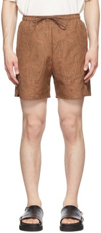 Kuro Short brun à motif cachemire