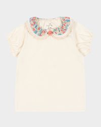 Girl's Pami T-Shirt W/ Floral Collar, Size 18M-10