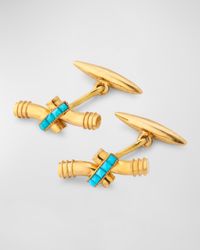 Estate 14K Yellow Gold Turquoise Cufflinks