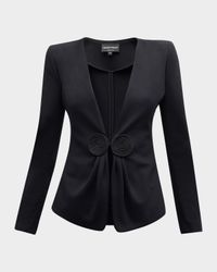 Gathered Rope-Embellished Milano Jersey Jacket