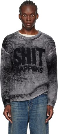 R13 Black & Gray Boyfriend Sweater