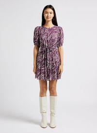 Grace Et Mila - Robe courte droite col rond à imprimé - Taille L - Rose