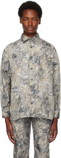 Sky High Farm Workwear Chemise grise à motif camouflage