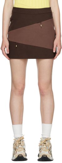 Daniëlle Cathari Brown Cotton Mini Skirt