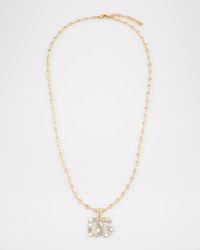 Rhinestone DG Logo Pendant Necklace
