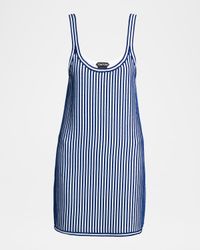 Mariniere Velvet Knit Sleeveless Mini Dress