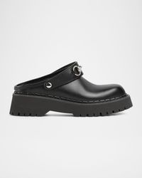 Gum Horsebit Belt Mules