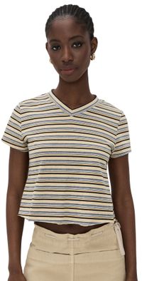 Lioness North Light Tee Crimson Stripe XS