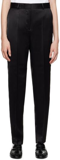 TOTEME Black Low-Waist Satin Trousers