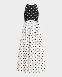 Reese Sleeveless Polka Dot Maxi Dress