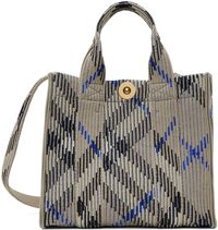 Burberry Gray Mini Check Knitted Tote